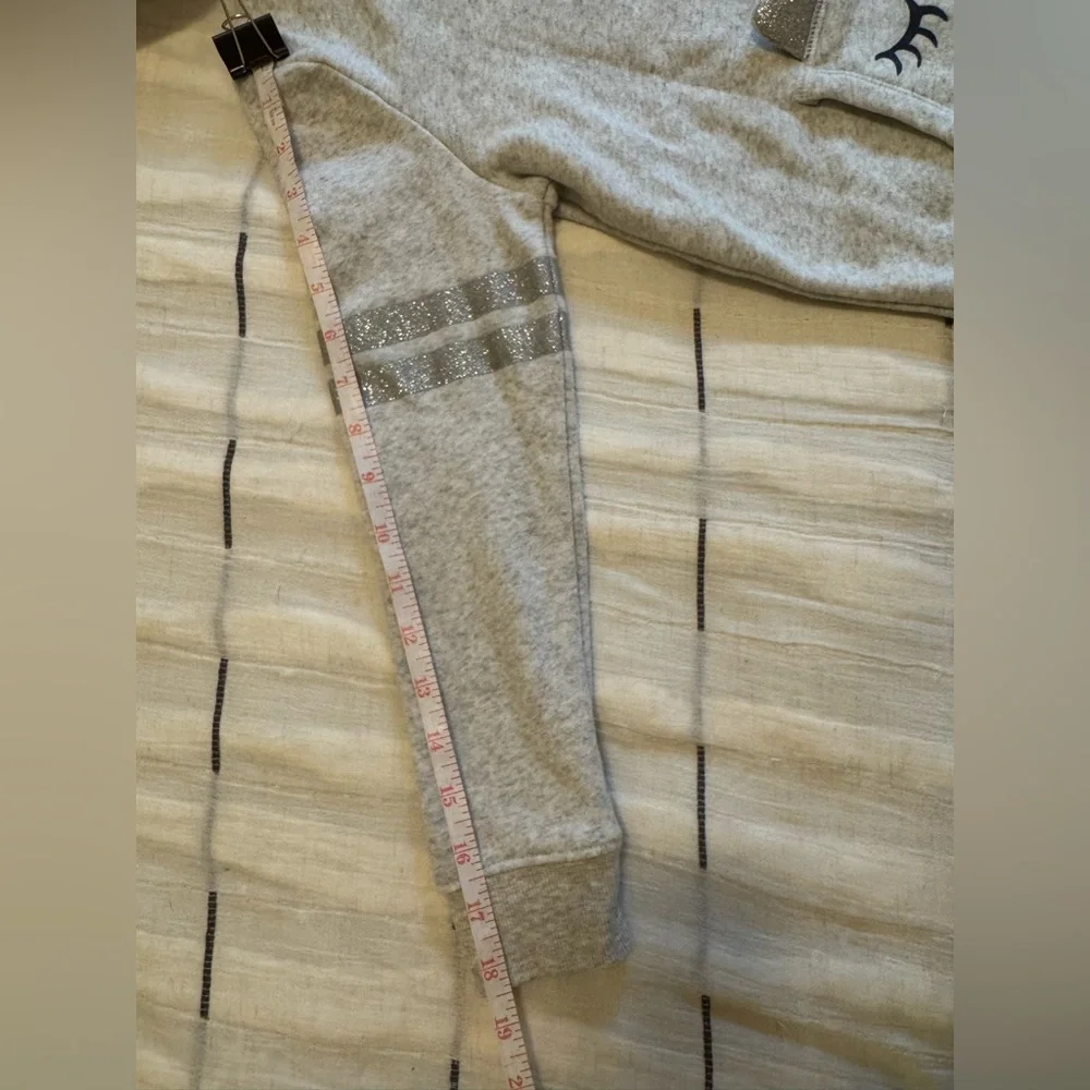 OshKosh B'gosh Girls Unicorn Hoodie Sweatshirt Gray Pink Size 10 Sparkle Cute